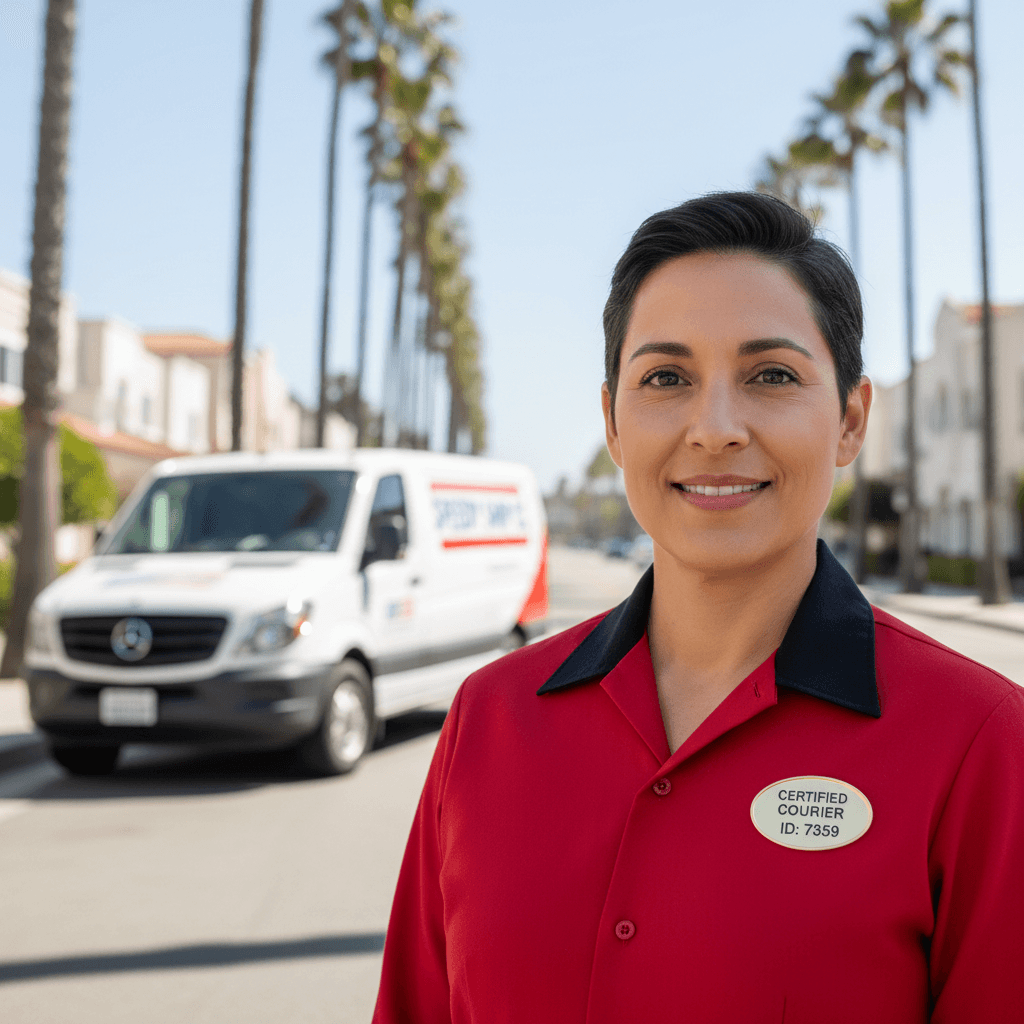Certified professional courier with HIPAA credentials