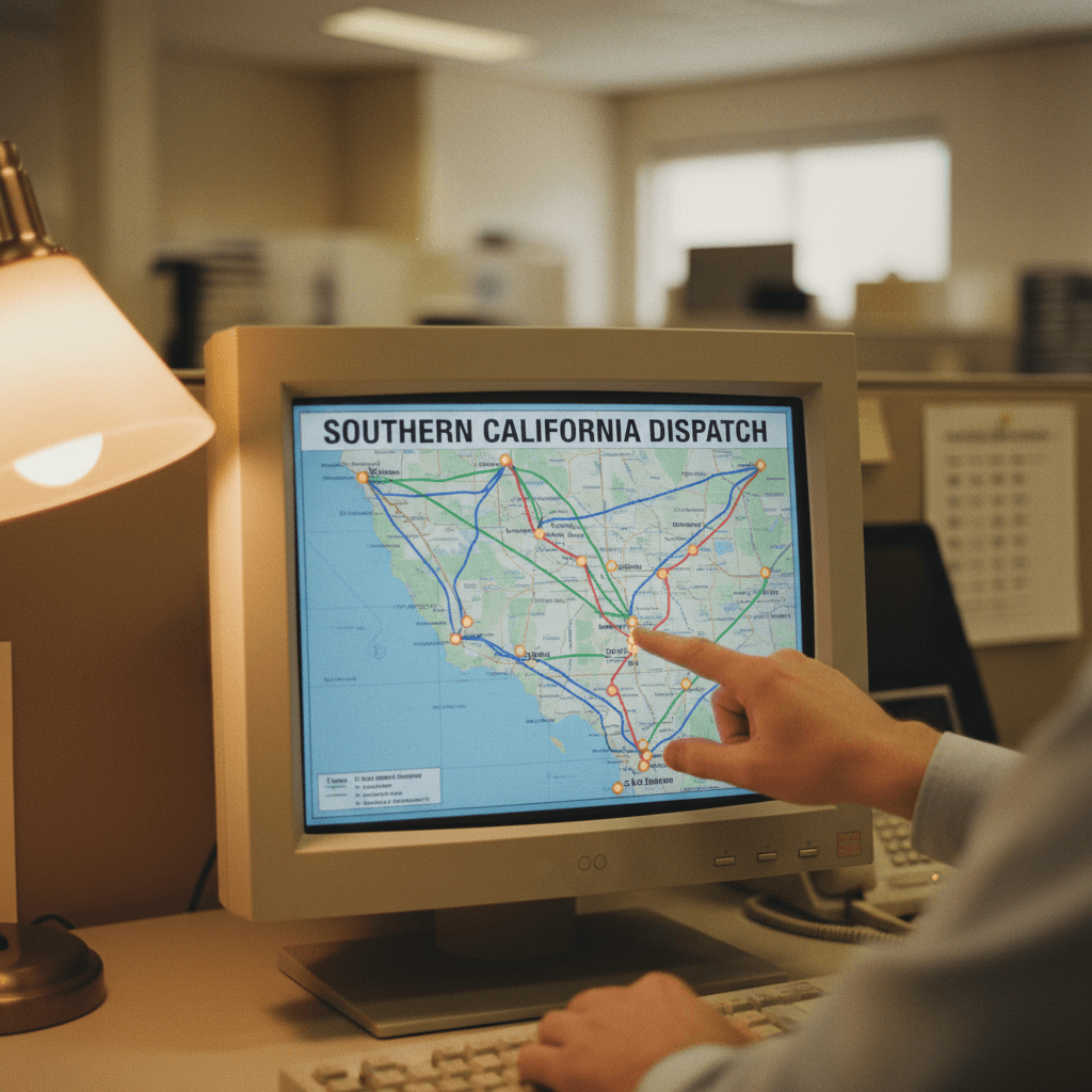 Routed delivery network map dispatch planning